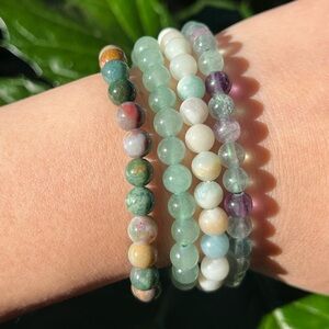 Dainty‎ 6mm crystal bracelet set